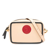 フェンディ キャム ロゴ ショルダーバッグ 8BS019 ピンクベージュ ネイビー レザー レディース FENDI 【中古】